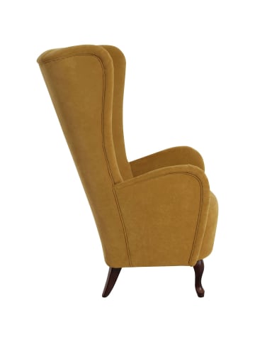 others HOCHLEHNSESSEL Kailey Bezug Velourstoff Buche nussbaum dunkel / mais