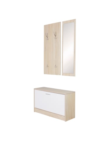 FineBuy Garderobe in Braun / Spanplatte / 80x27x180