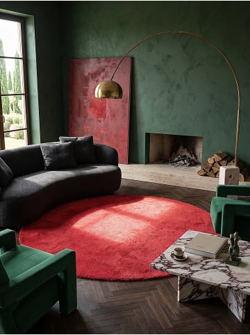 KADIMA DESIGN Hochflorteppich Uni Antirutsch weich wohnlich Wohnzimmer Schlafzimmer in Rot
