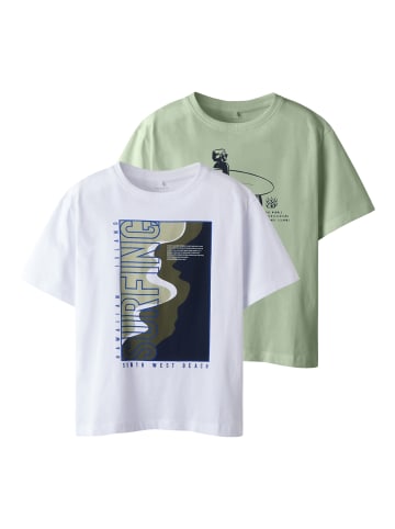 name it 2er Pack T-Shirts Bio-Baumwolle Nkmhansy in bright white