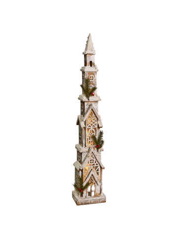 Beliani LED Deko NASIJARVI in Braun/Grün/Weiß - (W) 15 x (H) 85 x (L) 12 cm