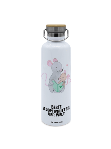 Mr. & Mrs. Panda Wasserflasche Maus Beste Adoptivmutter der Welt... in Weiß