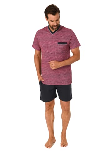 NORMANN Schlafanzug kurzarm Shorty Pyjama - 66949 in bordeaux