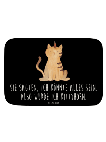 Mr. & Mrs. Panda Duschvorleger Einhorn Katze mit Spruch in Schwarz