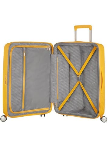 American Tourister Soundbox - 4-Rollen-Trolley 67 cm erw. (gelb) in golden yellow