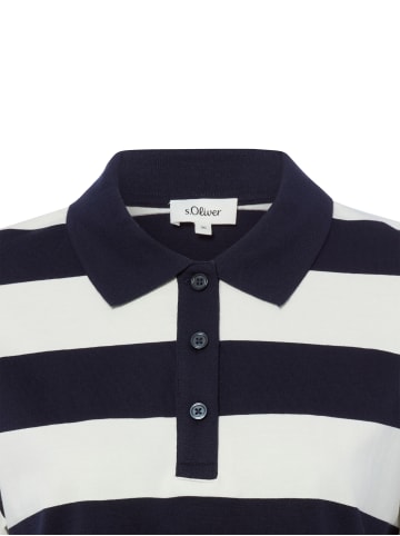 s.Oliver Langarm-Poloshirt in ecru marine