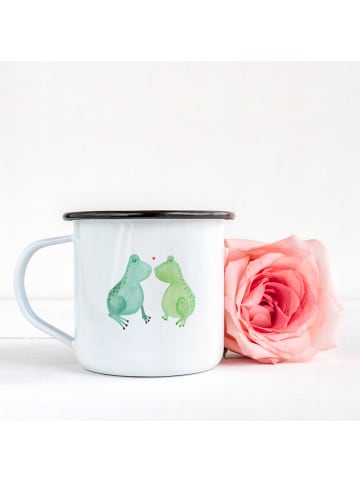 Mr. & Mrs. Panda Emaille Tasse Frosch Liebe ohne Spruch in Weiß