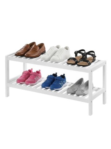 SONGMICS Schuhregal Bambou Weiß in - (B)26 x (H)33 x (T)70 cm