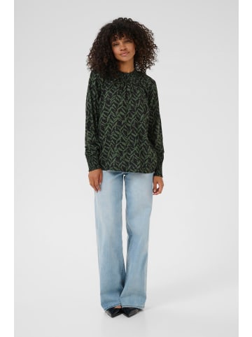 Kaffe Langarm-Bluse KAdina Regular fit in Black W. Thyme Graphic