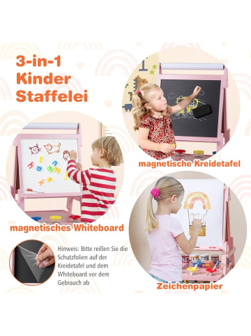 COSTWAY 3-in-1 Tafel Kinder in Rosa