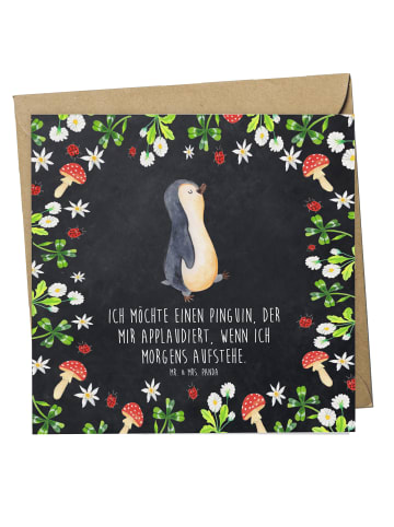 Mr. & Mrs. Panda Deluxe Karte Pinguin mHerzieren mit Spruch in Kreidetafel