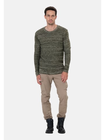 KEY LARGO Pullover 'Calgary' in dunkelgrün-meliert