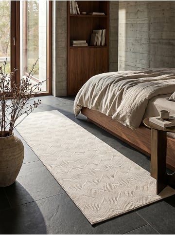KADIMA DESIGN Teppichläufer Geometrisch Antirutsch pflegeleicht Wohnzimmer Flur in Creme