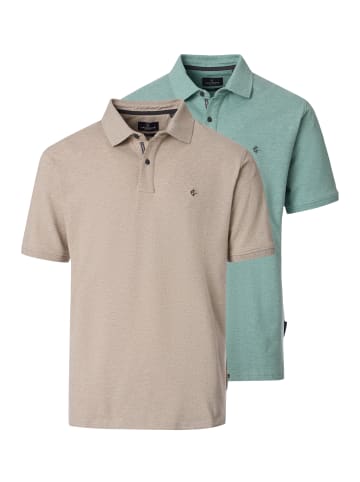 Casa moda Poloshirt Basic in Grün / beige