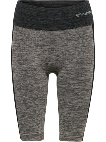 Hummel Hummel Cycling Kurze Hose Hmlclea Yoga Damen Atmungsaktiv Schnelltrocknend Nahtlosen in CHATEAU GRAY/BLACK MELANGE