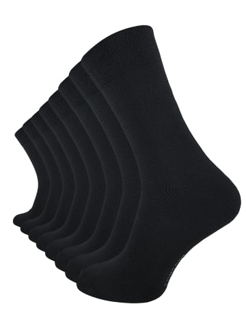 Cotton Prime® 8 Paar Baumwollsocken in Schwarz