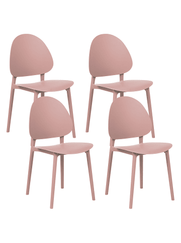 Beliani 4er-Set Esszimmerstuhl CEARA in Rosa