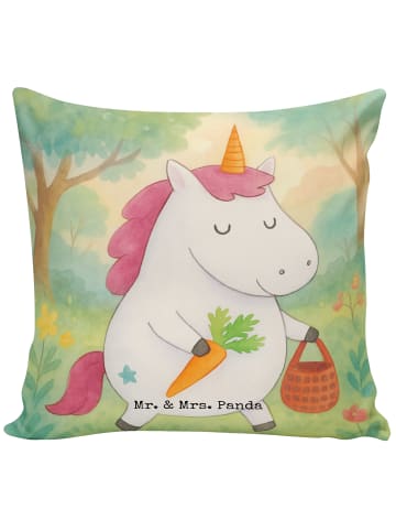 Mr. & Mrs. Panda Kopfkissen 40x40 Einhorn Vegan Design ohne Spruch in Weiß