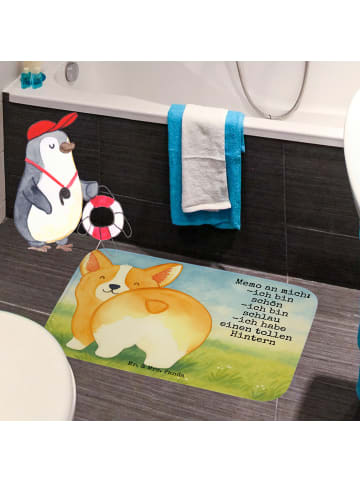 Mr. & Mrs. Panda Duschvorleger Corgi Po Design mit Spruch in Weiß