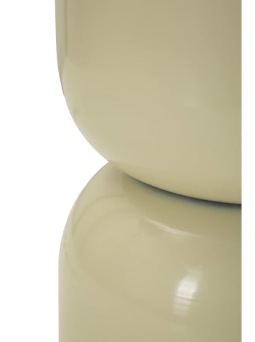 Mauro Ferretti Glänzender, cremefarbener Couchtisch aus Metall, Ø 31 x 46 cm