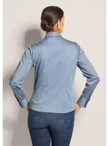 MADELEINE Hemdbluse mit Manschettenärmeln in rauchblau