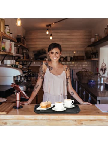 relaxdays 2 x Serviertablett in Schwarz