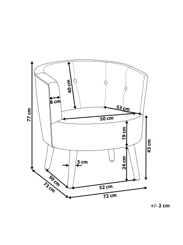Beliani Sessel ODENZEN in Braun - (W) 72 x (H) 77 x (L) 73 cm
