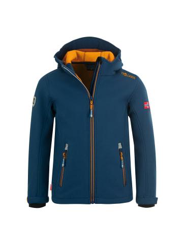 Trollkids Softshelljacke "Trollfjord" in Mystikblau/Gelb