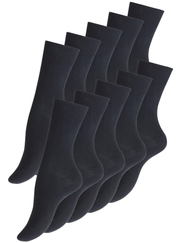 Cotton Prime® 10 Paar Damen Baumwollsocken in Schwarz