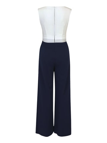 Vera Mont Jumpsuit mit weitem Bein in Dunkelblau/Weiß