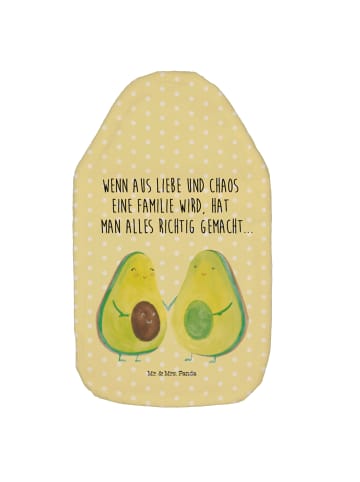 Mr. & Mrs. Panda Wärmflasche Avocado Pärchen mit Spruch in Gelb Pastell
