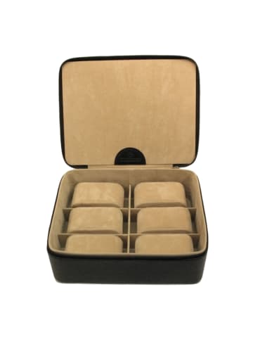 Windrose Beluga Schmuckkasten Leder 19 cm in schwarz