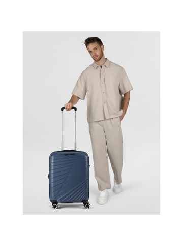 benzi 5808 4 Rollen Kabinentrolley 55 cm mit Dehnfalte blau