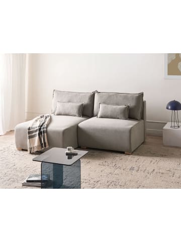 Beliani Modulsofa NERBO in Grau/Braun - (W) 200 x (H) 97 x (L) 154 cm