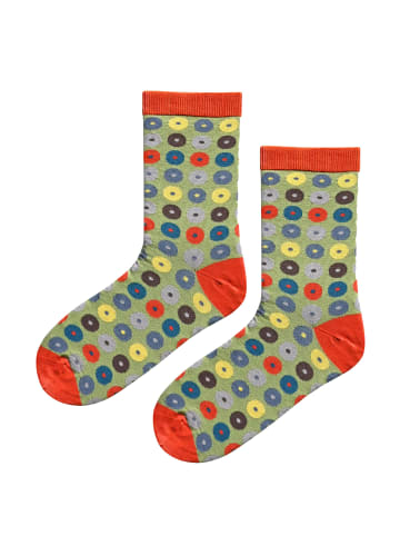 elkline Socken Retro Donut in olivine - mandarin