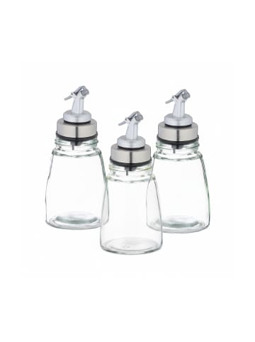 relaxdays 3 x Ölflasche in Transparent