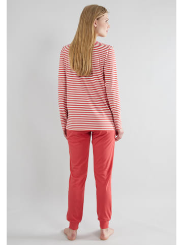 Götzburg Pyjama Josselin in rot-mittel-Ringel