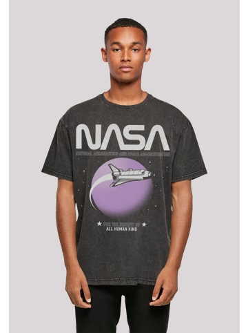 F4NT4STIC Herren Oversize T-Shirt NASA Shuttle Orbit in schwarz