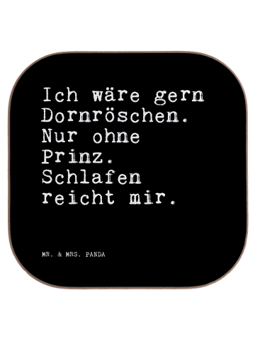 Mr. & Mrs. Panda Tassen Untersetzer Ich wäre gern Dornröschen...... in Schwarz
