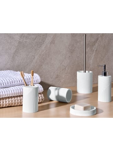 Beliani 5-tlg Badezimmer-Zubehör SEPAHUA in Weiß