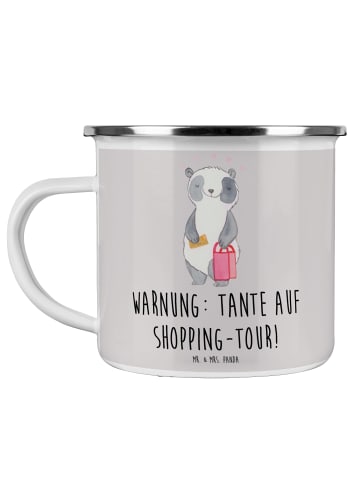Mr. & Mrs. Panda Kaffeetasse Tante Shopping mit Spruch in Grau Pastell