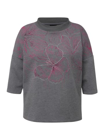 Ulla Popken Sweatshirt in grau melange