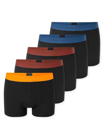 Schiesser Boxershort 5er Pack in Schwarz/Rot/Orange