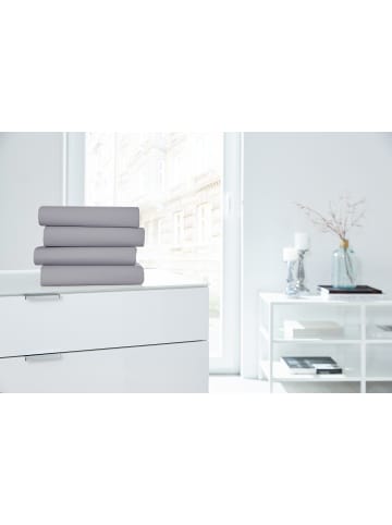 Hahn Haustextilien H.G. Hahn Spannbetttuch Primera Elastan Feinjersey in granit