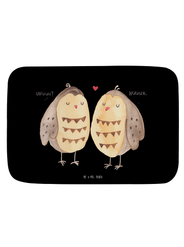 Mr. & Mrs. Panda Badematte Eulen Liebe ohne Spruch in Schwarz
