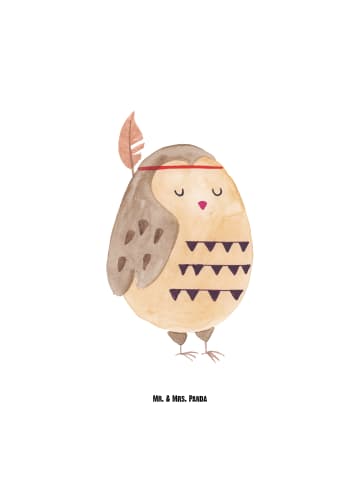 Mr. & Mrs. Panda Wasserflasche Eule Federschmuck ohne Spruch in Weiß