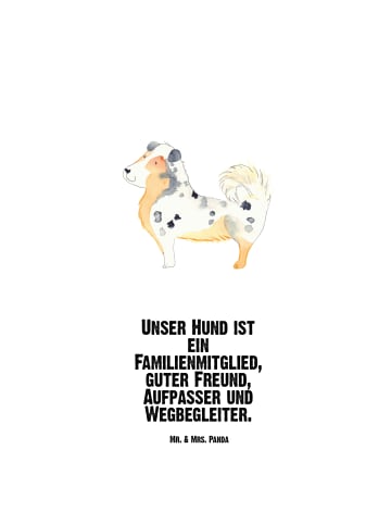 Mr. & Mrs. Panda Trinkflasche Hund Australien Shepherd mit Spruch in Weiß