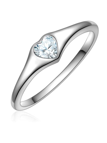 Trilani Ring Herz aus Sterling Silber mit Zirkonia in silber