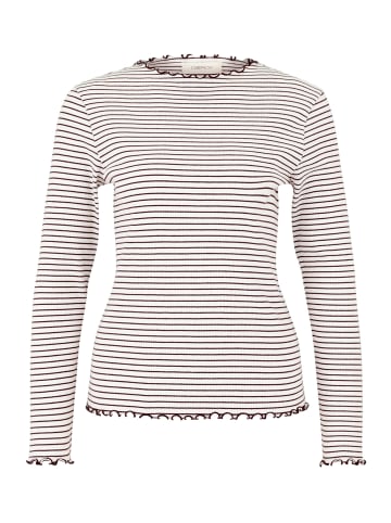 CARTOON Langarm-Shirt mit Kragen in Weiß/Violett