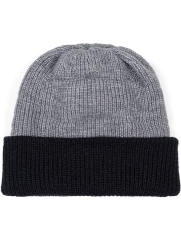 styleBREAKER Strickbeanie in Grau-Schwarz